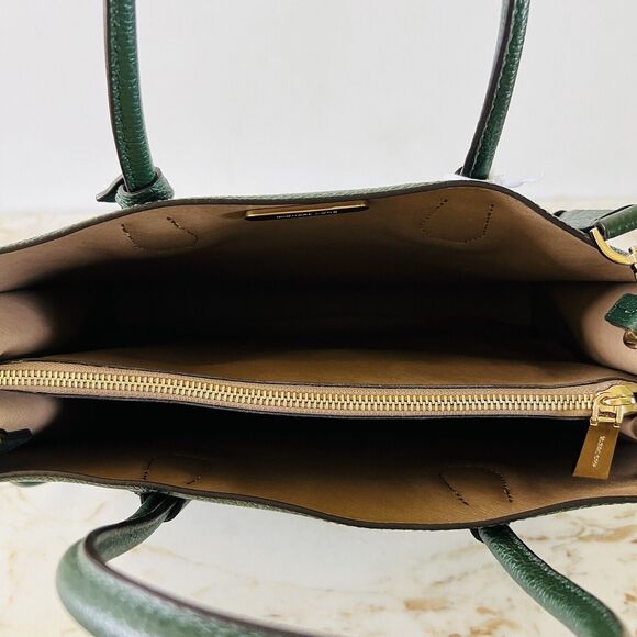 MICHAEL KORS STUDIO Mercer Moss Green Leather Large Convertible Tote Bag - Picture 9 of 13